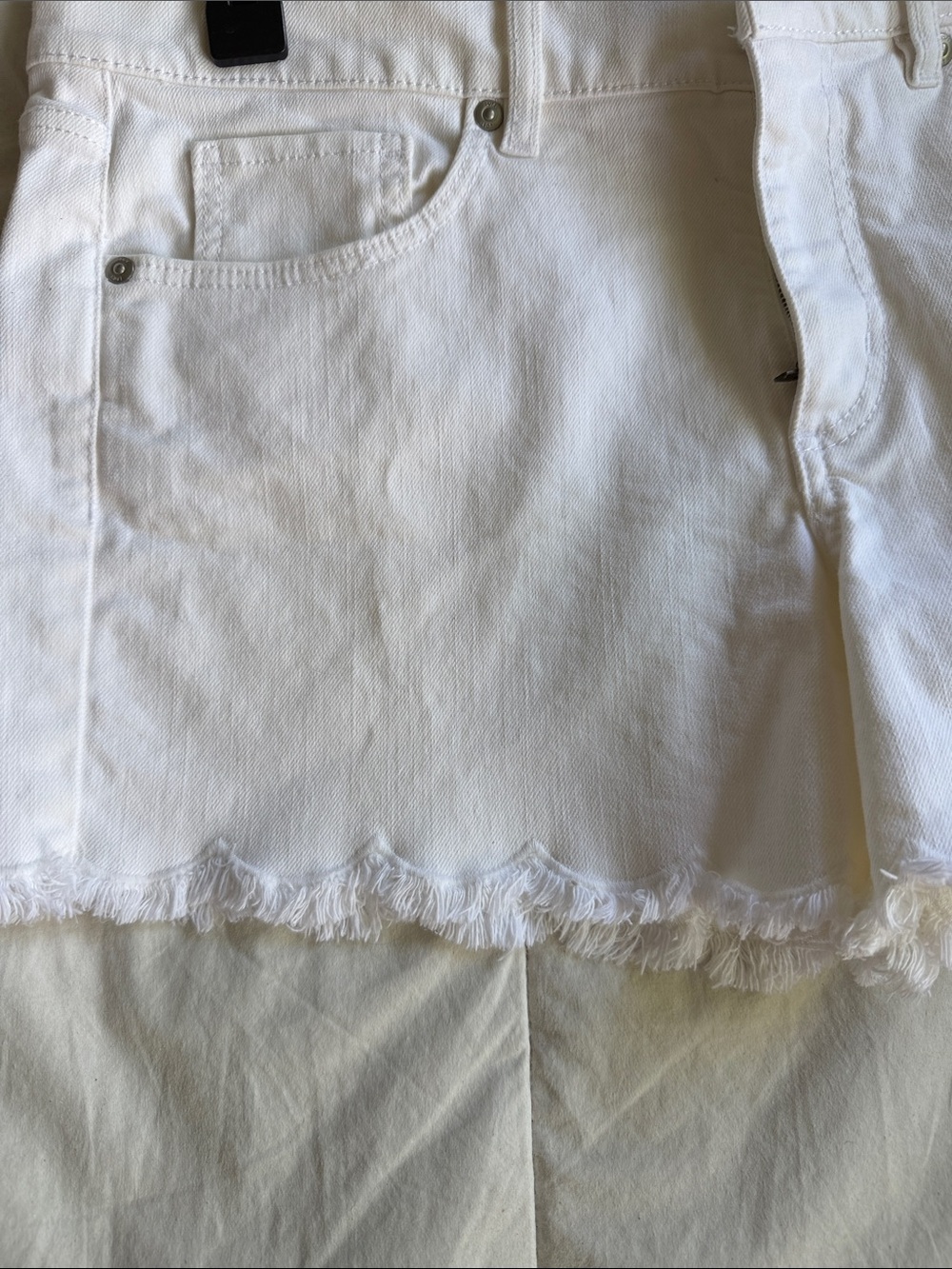 LOFT White Frayed Hem Denim Cutoff Shorts size 8 - Picture 8 of 8
